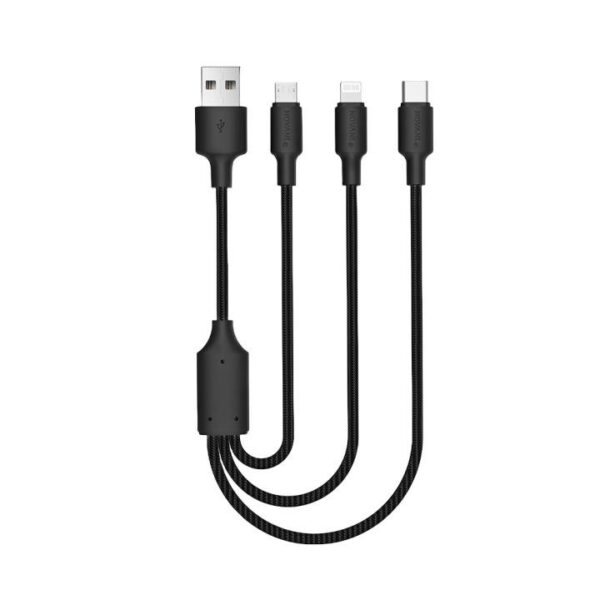 NovaNL Speedcharge USB-A to 3-in-1 Kabel 1.5 Meter Zwart